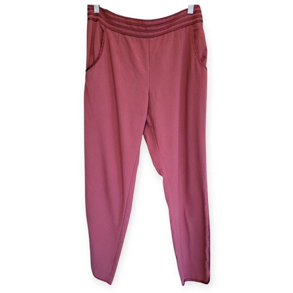 Anthropologie Elevenses Dusty Rose Berry Cropped Trousers Tailored Size 6 - Picture 2 of 13